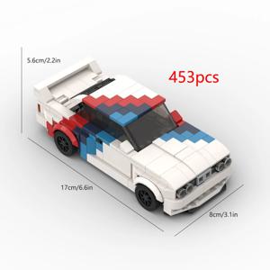 MOC 테크니컬 455피스 E30 레이싱 스포츠카 차량 레이서 빌딩 블록 브릭 창의적인 차고 장난감 소년용