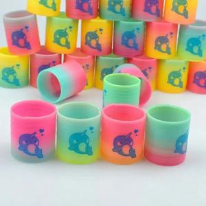 12/24pcs 레인보우 매직 스프링 서클 장난감 그라디언트 색상 손가락 끝 코일 재미 있은 아이 장난감 할로윈 파티는 크리스마스 선물을 선호합니다