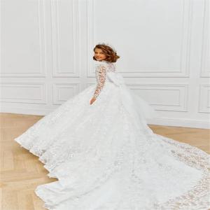 화려한 레이스 플라워 걸 원피스, 미인 대회, 결혼식 활 등, 아이 볼 가운, 공주 파티, 미인 대회 가운, 쓰레기 아기