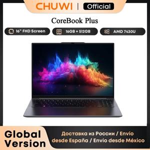 CHUWI 코어북 플러스 노트북 16인치 FHD 화면 R5-7430U 6코어 게이밍 노트북 16GB 램 512GB SSD 메탈 바디 노트북 (쿨러 포함)