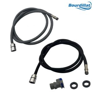 Bourdillat F1/2 M15*1 교체 수도꼭지 호스 빠른 연결 풀 아웃 호스 나일론 호스 튜브 그레이/블랙 150cm 주방 액세서리