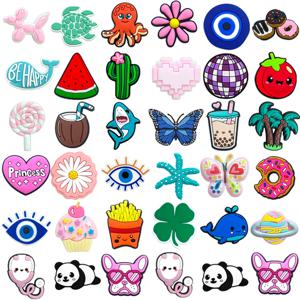 뜨거운 판매 1Pcs PVC 핑크 구두 매력 여자를위한 귀여운 디저트 구두 장식 핀 여자 샌들 버클 액세서리 선물