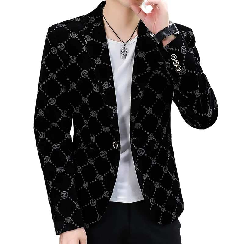 남성용 비즈니스 코듀로이 신사 블레이저, 쇼핑, 야외 공연, 결혼식 연회, 캐주얼 블레이저, 신상 패션