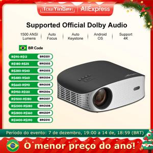 Touyinger ET32 1500ANSI 풀 HD 4K 프로젝터 5G WIFI 홈 시어터 미디어 비디오 플레이어 스마트 비머