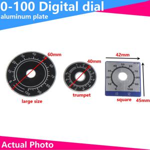 디지털 다이얼 다이얼 플레이트 알루미늄 라벨 A03 노브 캡, 전위차계, 0-100, WTH118, RV24, WX050, 5 PCs, 2PCs