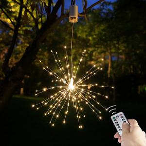 150/200 LED 문자열 요정 조명 매달려 항성 램프 DIY 불꽃 놀이 크리스마스 갈 랜드 축제 장식 원격 반짝임 조명