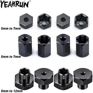 YEAHRUN 4Pcs 알루미늄 5mm ~ 7mm / 5mm ~ 12mm 휠 육각 허브 어댑터 WPL D12 2WD 1/10 RC 트럭 업그레이드 부품 변환