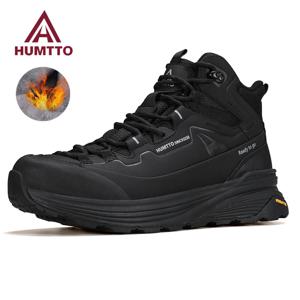 HUMTTO 남성용 야외 캐주얼 트레킹 부츠, 겨울 스니커즈, 가죽 하이킹 신발, 남성용 따뜻한 스노우 부츠, 2024 트레이너