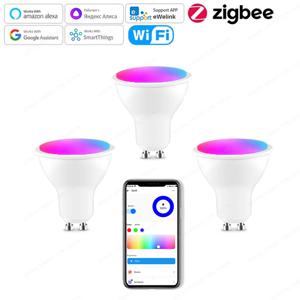 Ewelink Zigbee LED 전구 GU10 Wifi 스마트 LED 램프 RGB CW WW LED 전구는 Alexa Google Yandex Smartthings와 함께 작동합니다.