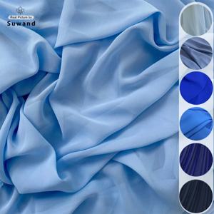 부드러운 베이비 블루 쉬어 쉬폰 원단, 의류 신부 파티 장식, 조젯 배경, 커튼 원피스 천, DIY 소재