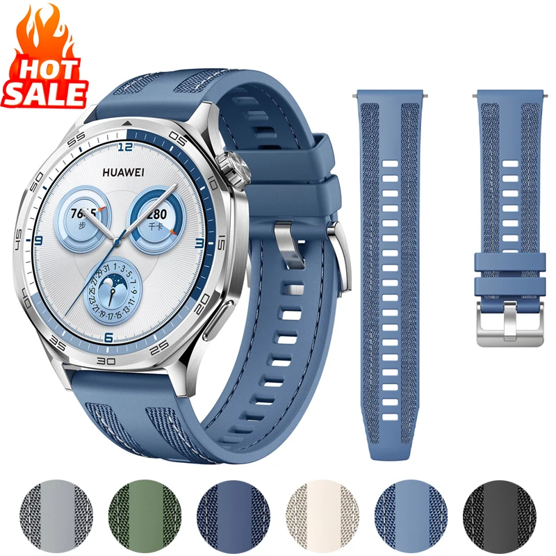 화웨이 워치 GT 6 5 4 46mm/워치 4 5 6 프로/GT 6 5 3 2 프로 46mm용 공식 22mm 나일론 스트랩 복합 실리콘 밴드 팔찌