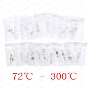 열 퓨즈 모음 키트, TF 온도 퓨즈 세트 값, 22 값, 10A, 250V 열 컷오프, 72 ℃ - 300 ℃, 로트 당 110 개, 각 5 개