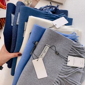 2024 여성용 겨울 양모 스카프 긴 따뜻한 캐시미어 스카프 Hijab 솔리드 ​​레이디 목도리 랩 여성 Pashmina Bandana Head Scarfs New