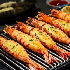 [펀쿡 구매 1위] 블랙타이거 치즈 새우 450g( 총10마리 ) / 압도적 크기 블랙타이거 새우, 새우구이, 통새우,캠핑요리