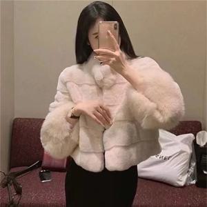 한국 여성 패션 모피 두꺼운 아웃웨어, 고급 여성 인조 모피 코트, 가을 겨울 숙녀 긴 소매 플러시 재킷