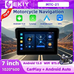 EVKEY 새로운 안드로이드 13 오토바이 GPS WiFi 모토 네비게이션 무선 CarPlay 7 인치 무선 안드로이드 자동 4 코어 A53
