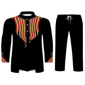 중동 패션 남성 세트 화려한 3D 인쇄 패턴 이슬람 의류 무슬림 두 조각 세트 매일 파티 의류