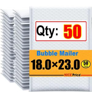 자체 도장 버블 우편물 도매 포장용 흰색 패딩 봉투, 우편 선물 접착제 포장 가방 정리함, 50 개, 30 개, 10 개