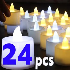 창의적 소원 LED 티 라이트, 따뜻한 흰색 불꽃 없는 촛불, 홈 할로윈 크리스마스 장식, 촛불 조명