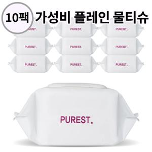 퓨어스트 시그니처 초순수 엠보싱 아기물티슈 캡형 100매 50평량 10팩