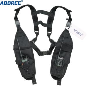 ABBREE 기능성 전술 가슴 가방 Baofeng BF-888S UV-5R UV-21 UV-9R PRO 워키 토키 용 더블 어깨 가슴
