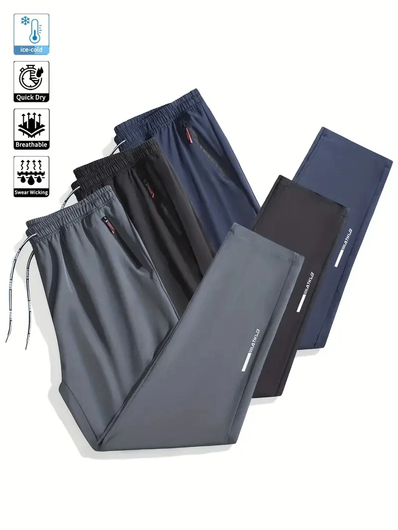 부드러운 남성 캐주얼 스트레이트 바지 스트레치 신축성 허리 조깅 한국 클래식 블루 블랙 그레이 브랜드 바지 플러스 사이즈