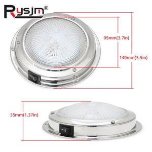 해양 보트 RV 캐비닛 인테리어 지붕 LED 스테인레스 스틸 쿨 화이트 천장 조명 LED 천장 돔 조명 인테리어 램프 12V