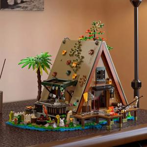 1486PCS / 1108PCS LED 조명이 있는 숲집 빌딩 블록, 나무 오두막 디스플레이 브릭 세트 키트 (자연 애호가, 성인, 어린이용)