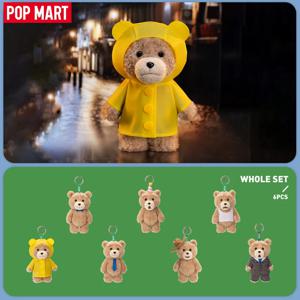 팝 마트 Ted2 테디 베어 액션 플러시 펜던트 미스터리 박스 1PC/6PCS 팝 마트 블라인드 박스 액션 피규어 귀여운 장난감