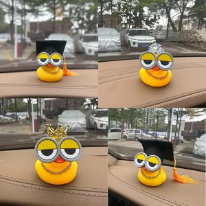 1Setr 고무 오리 자동차 장식 자동차 오리 장식 액세서리 졸업 오리
