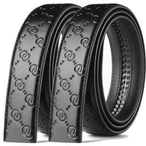 2Pcs 남자 더블 G 벨트 버클 없음 3.5cm 너비 브랜드 고품질 벨트 PU 가죽 자동 버클 벨트 바디 스트랩 청바지