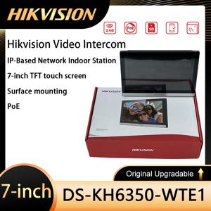 Hikvision 비디오 인터콤 IP 기반 실내 스테이션 DS-KH6350-WTE1 7인치 IPS 터치 스크린 표준 POE WIFI 무선 모니터