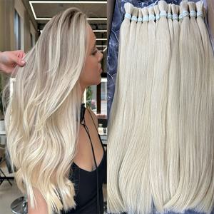 금발 직선 인간의 머리카락 대량 100% 천연 인간의 머리카락 확장 씨실 없음 자연 블랙 번들 브라질 머리 613 땋기 용