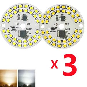 3PCS AC220V LED 칩 램프 전구 5W 7W 9W 12W 15W 18W SMD 2835 Led 라운드 전구 칩 빛 구슬 조명 스포트라이트 전구 칩