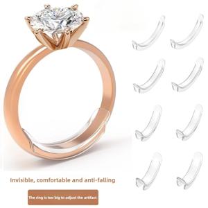 8 크기 실리콘 보이지 않는 투명 링 사이즈 조절기 리사이저 느슨한 링 감속기 링 사이저 모든 링에 적합 보석 도구