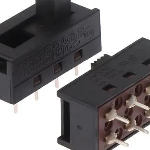 2Pcs DSE-2310 뾰족한 핀 8 피트 3 파일 10A250V 토글 스위치 블랙 슬라이드 스위치 헤어 드라이어 스위치 모듈