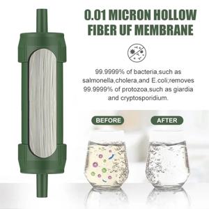 Westtune 야외 미니 워터 필터 밀짚 캠핑 정화 생존 또는 비상 용품을위한 휴대용 하이킹 정수기