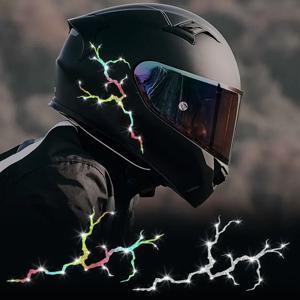 1PC 모조 다이아몬드 반짝이 패션 번개 오토바이 스티커 헬멧 전면 페어링 스쿠터 비닐 데칼에 대 한 방수