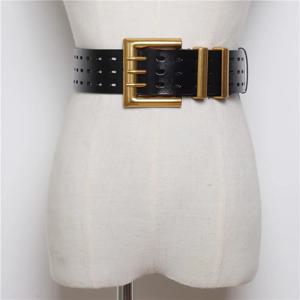 여성 패션 속이 빈 정품 가죽 코르셋 여성 Cummerbund 코트 허리띠 드레스 Decration 와이드 벨트 J066