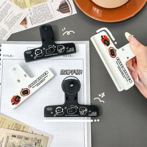 Kawaii 검은 고양이 플라스틱 클립 귀여운 편지지 바인더 클립 저널 Scrapbooking 플래너 다기능 빌 노트 메모 클립