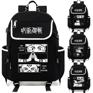 Anime Jujutsu Kaisen 배낭 USB 충전 노트북 Satoru Gojo 배낭 십대 소년 소녀 학생 도서 가방 Mochila