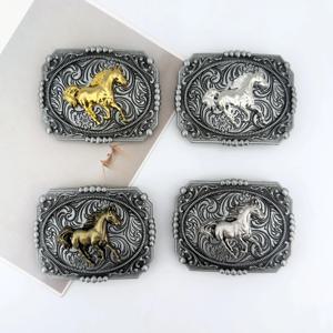 1개 서부 카우보이 레트로 앤티크 골든 말 무늬 패턴 패션 다용도 벨트 버클 남성 액세서리 도매