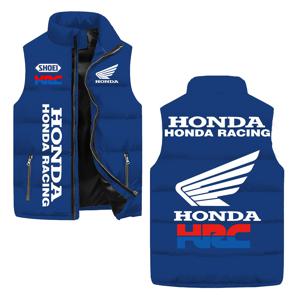 HONDA 로고 시리즈 프린트 남성용 및 여성용 탑(슬리브리스 재킷 포함). 면 위치 지정이 포함된 지퍼 디자인, W 제공