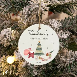 맞춤형 아기 첫 크리스마스 장식품, 맞춤 제작 첫 크리스마스 기념품, 신생아 선물, 남아 또는 여아 장식품