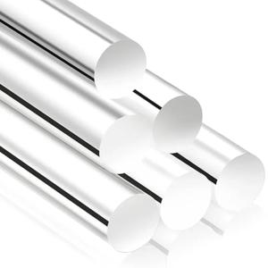 6개 10인치 아크릴 막대 3/8인치 직경 투명 원형 플라스틱 막대 케이크 장식용, 캔디, DIY 공예, 디저트, 웨딩용