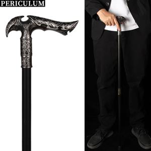 앤티크 실버 럭셔리 곡선 꽃무늬 지팡이 남성용 패셔너블 케인 코스프레 크로시어 스틱 여성용