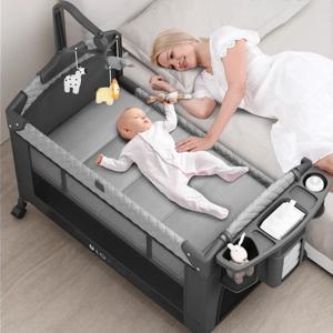 다기능 아기 침대, 접이식 및 결합형 침대, 아기 용품, 흔들 침대, 기저귀 교환대가 있는 아기 침대, 이동식 신생아 침대