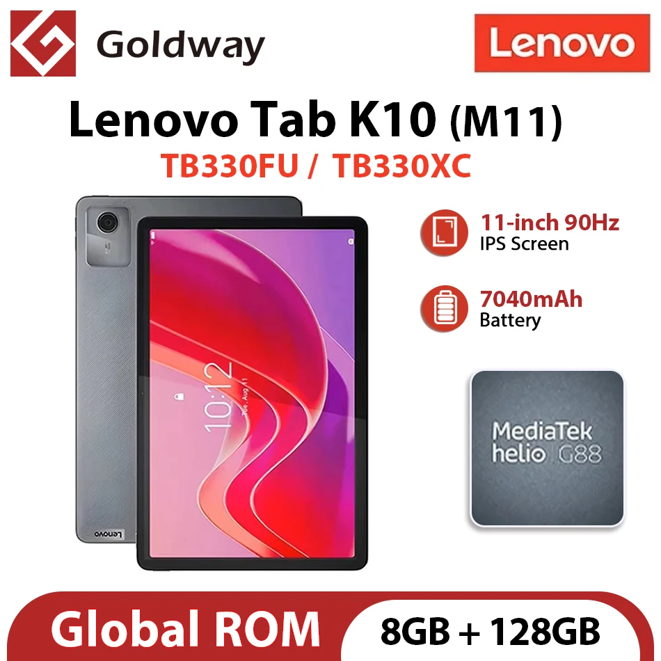 【브랜드+】글로벌 펌웨어 8GB 128GB 중국 버전 정품 새 레노버 패드 자오양 탭 K10 10.95인치 90Hz MTK Helio G88 태블릿 7040mAh