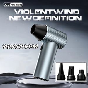 휴대용 미니 터보 강력 팬 브러시리스 모터 90000RPM X7 강력 블로워 터보 제트 팬 45M/S 산업용 덕트 팬 에어 더스터