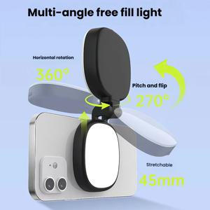 마그세이프 아이폰 360용 마그네틱 셀카 라이트 °   셀카, 브이로그, 화상 통화용 거울이 있는 LED 링 필 라이트